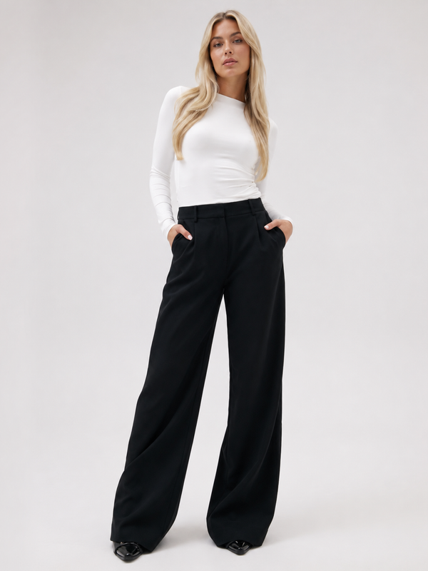 Clara — Wide-Leg Tailored Trousers