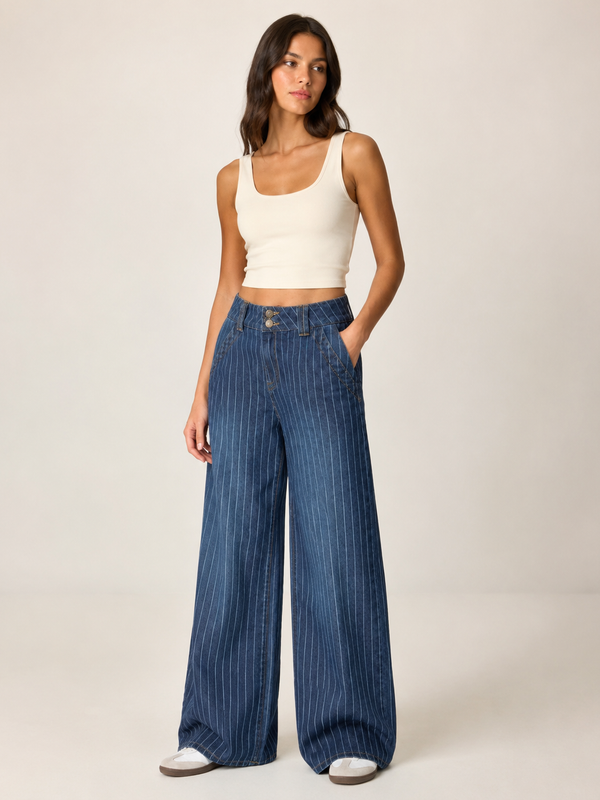 Valeria — Wide-Leg Tailored Jeans