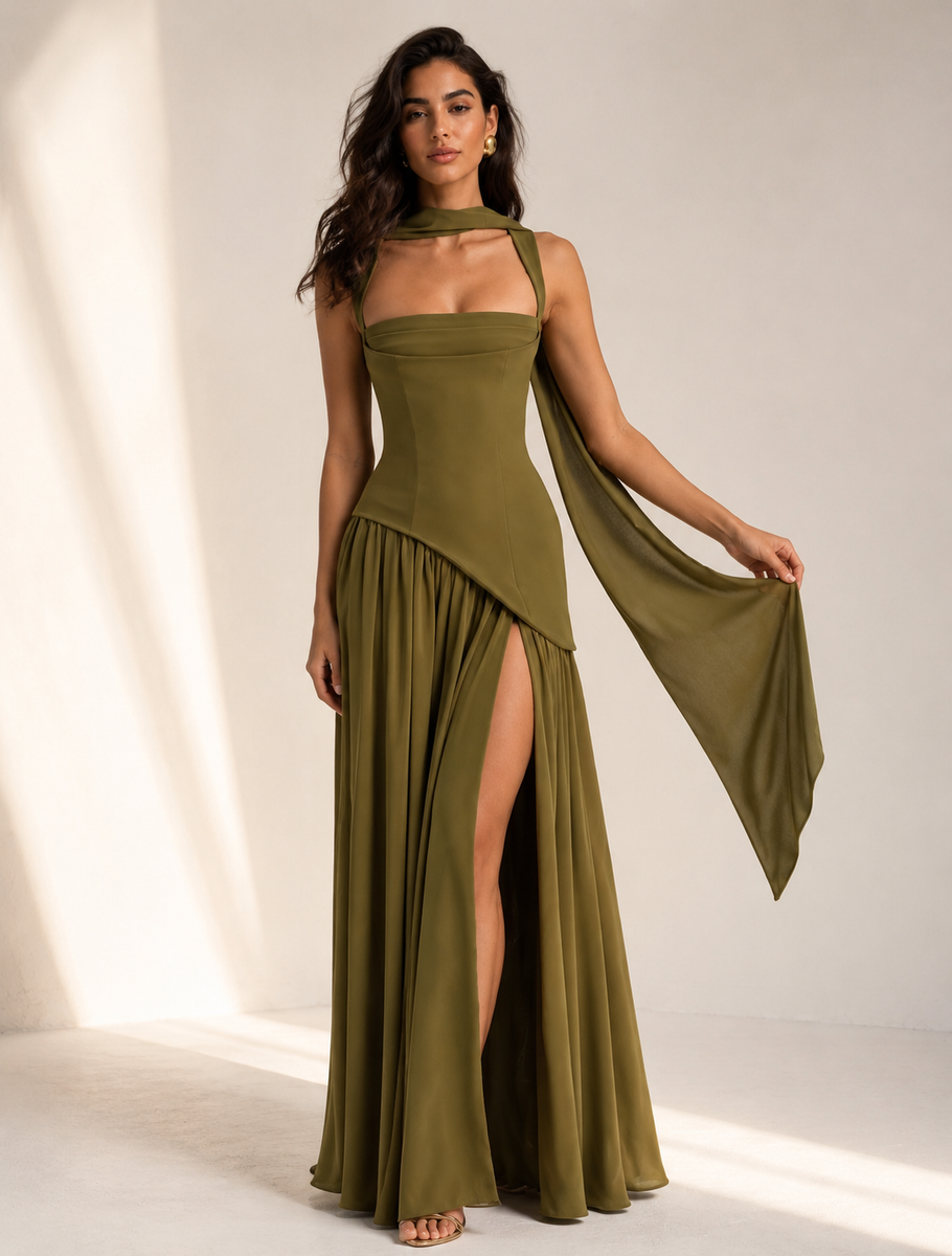 Robe Maxi Encolure Carrée